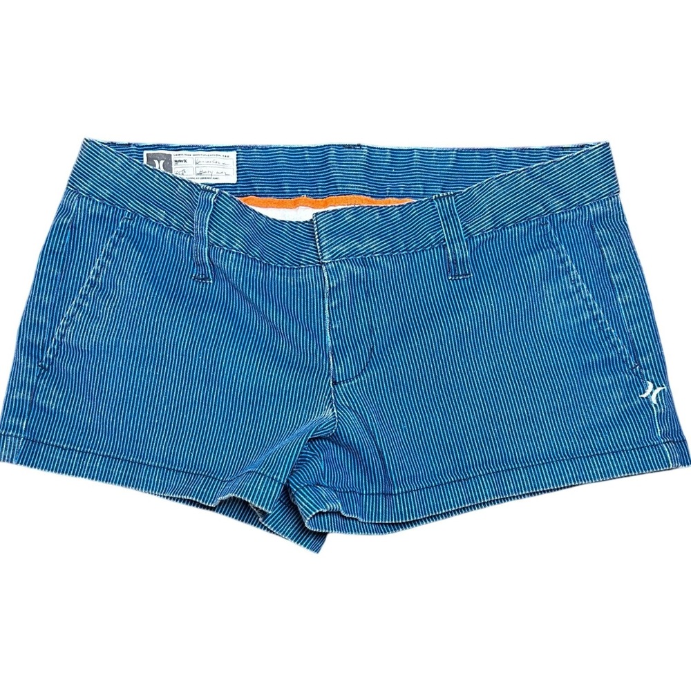 Hurley Corduroy Mini Micro Shorts Size 7 Blue 2000s low rise y2k
